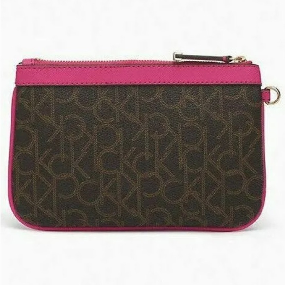 Calvin Klein | Pink & Brown Mongram Wristlet 🤎 - Picture 2 of 11